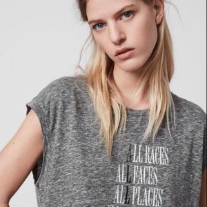 NWT AllSaints Alteration Kiana Tank, Grey Marl